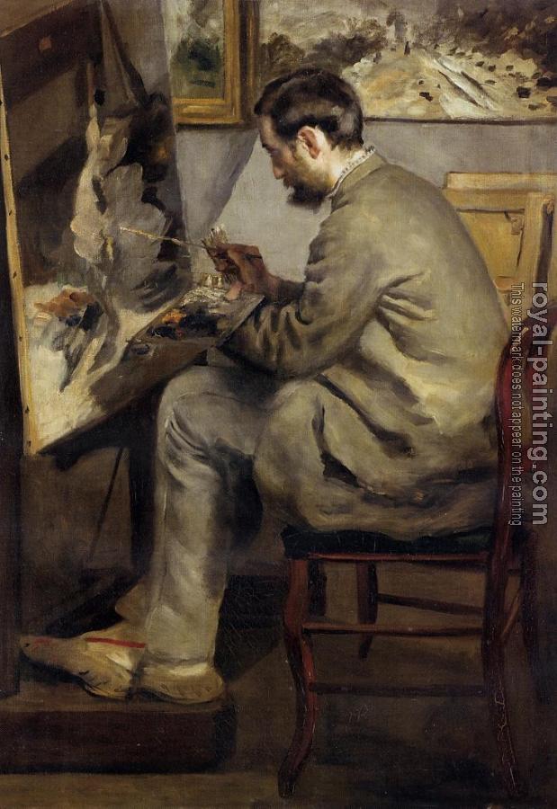 Pierre Auguste Renoir : Frederic Bazille Painting The Heron